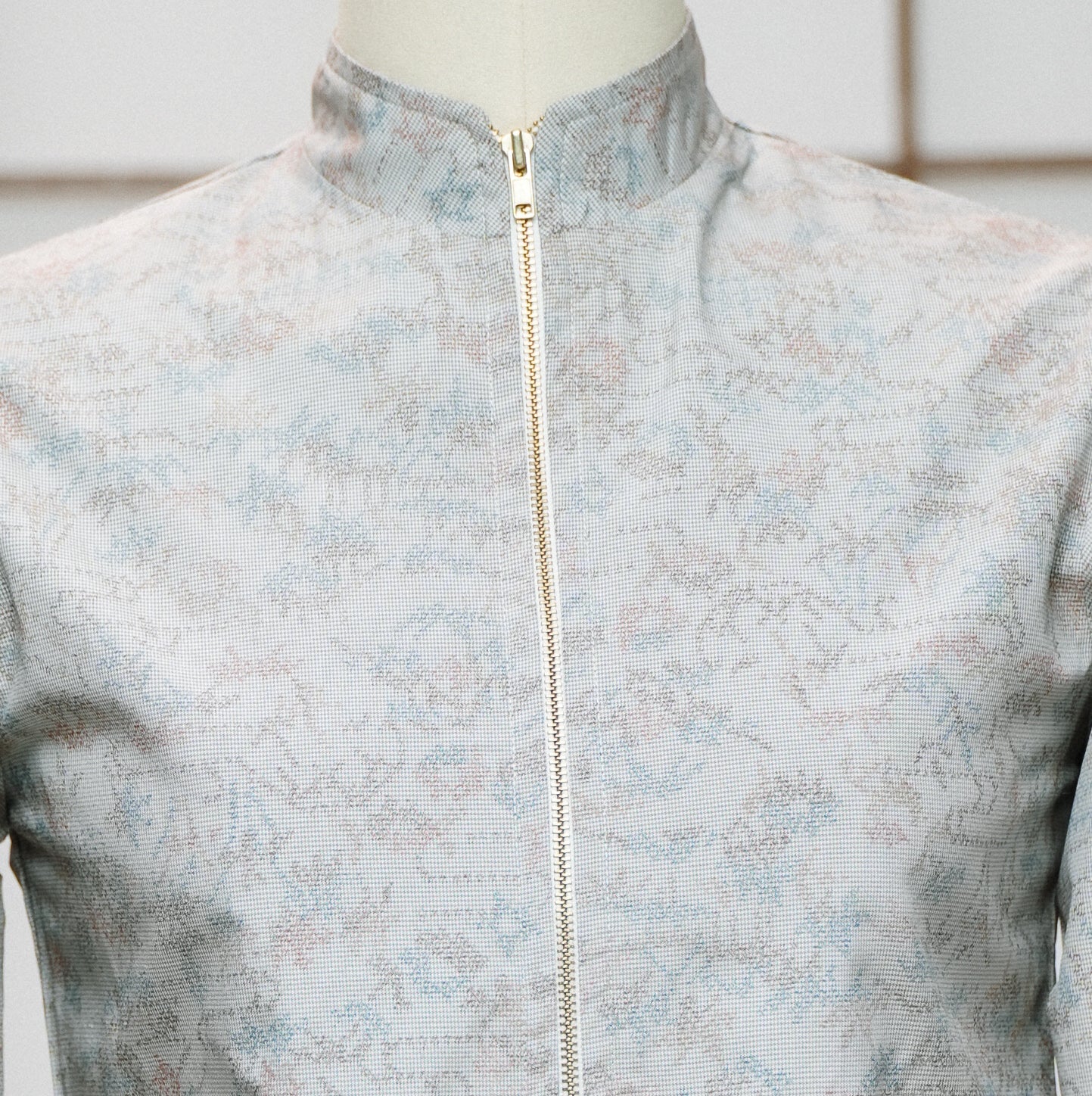 On-hand item:  Gray floral Puffer Jacket | PJ7491A