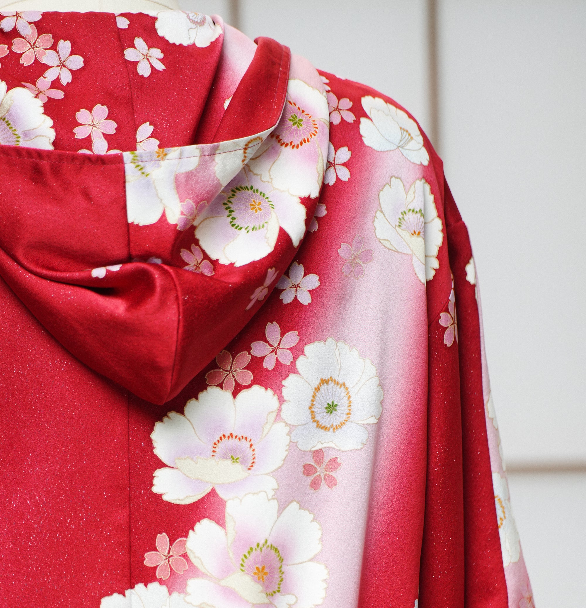 Premium On-hand item: Red florals Kodomo Hoodie  | HK2084