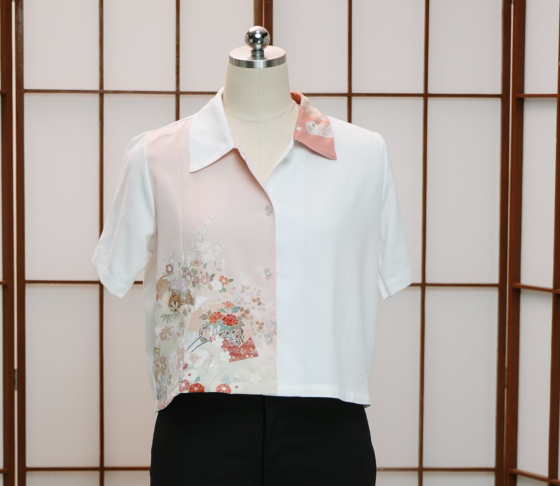 On-hand: Linen Cropped Polo | LCP7537A | Pink (L)
