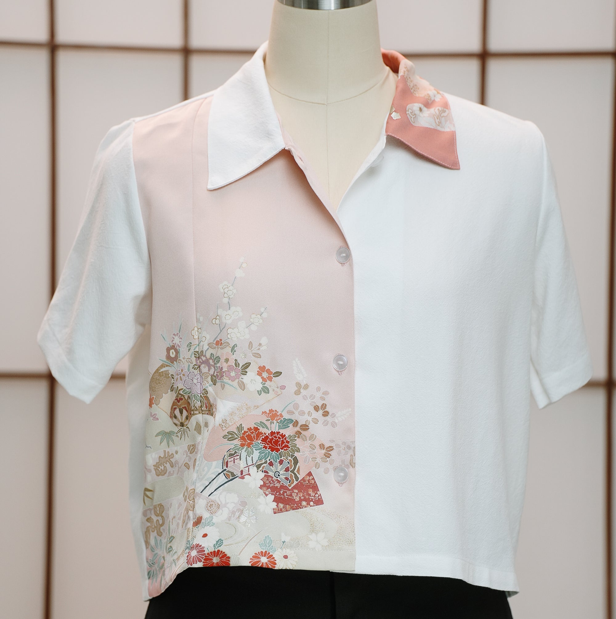 On-hand: Linen Cropped Polo | LCP7537A | Pink (L)
