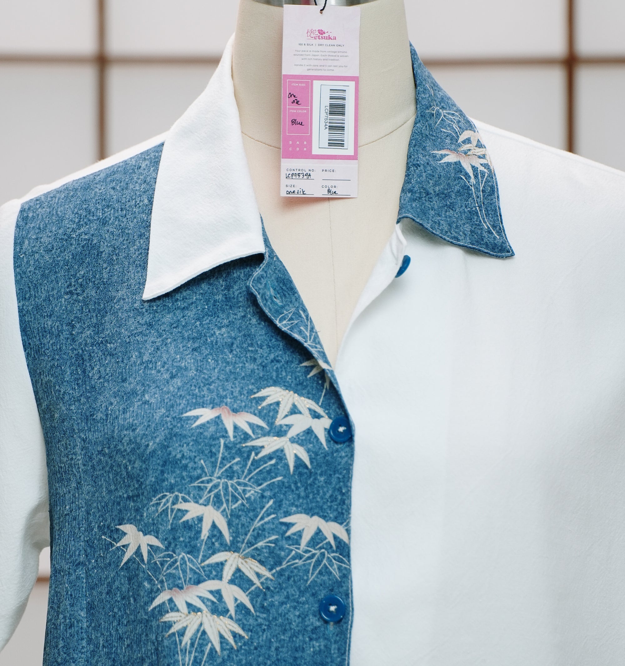 On-hand: Linen Cropped Polo | LCP7534A | Blue (L)