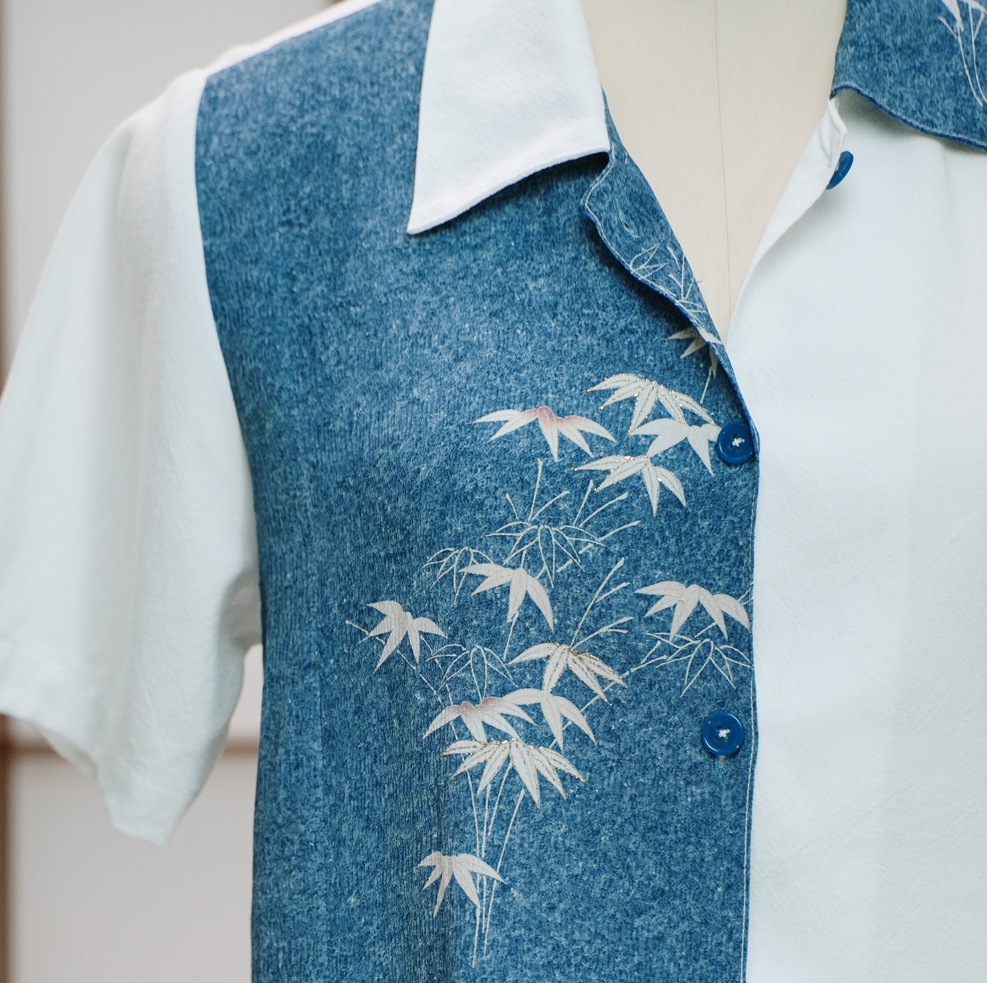On-hand: Linen Cropped Polo | LCP7534A | Blue (L)