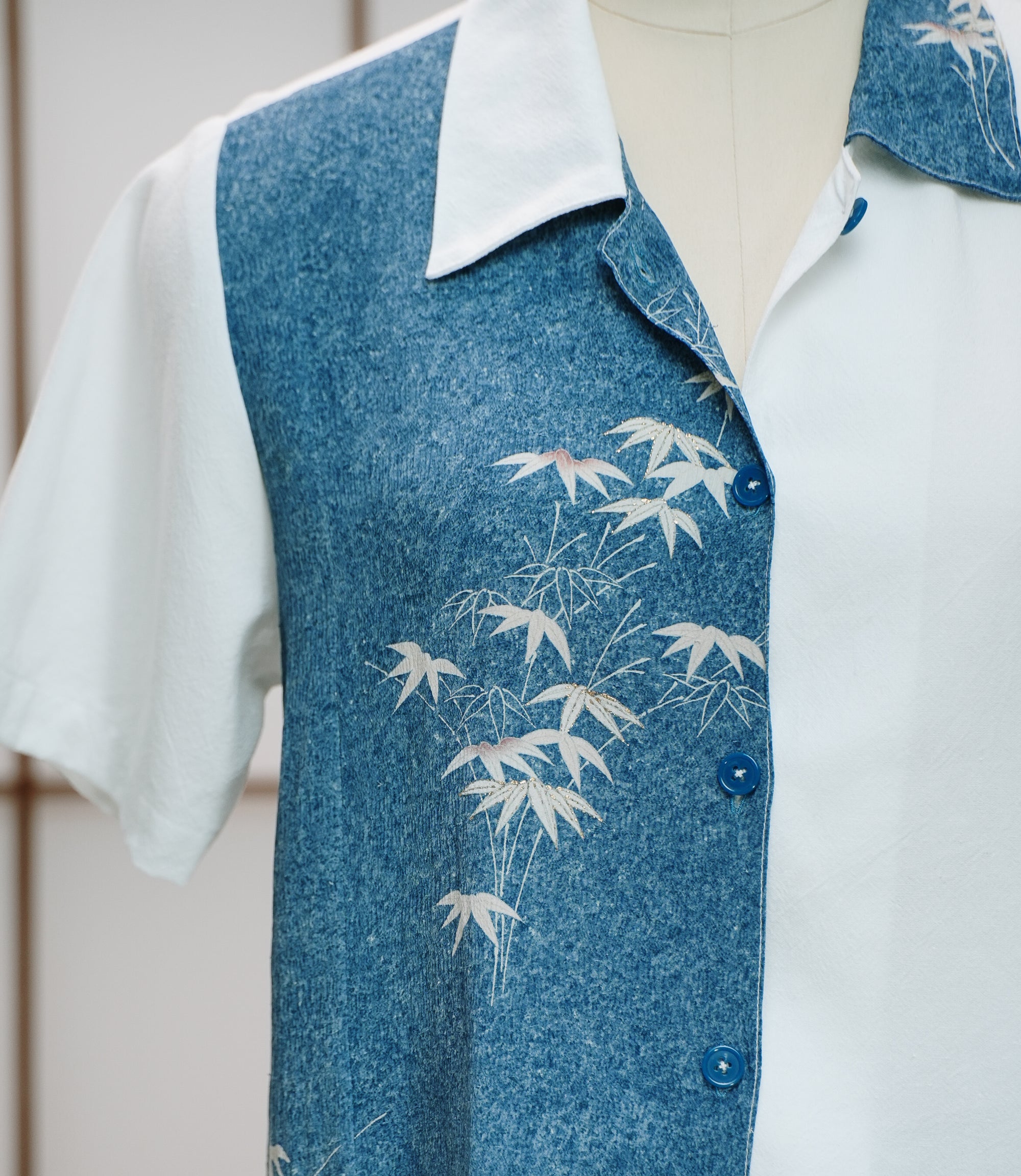 On-hand: Linen Cropped Polo | LCP7534A | Blue (L)