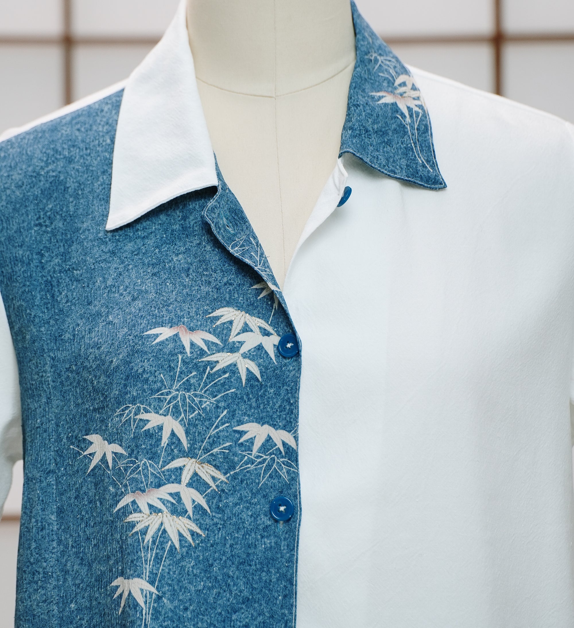On-hand: Linen Cropped Polo | LCP7534A | Blue (L)