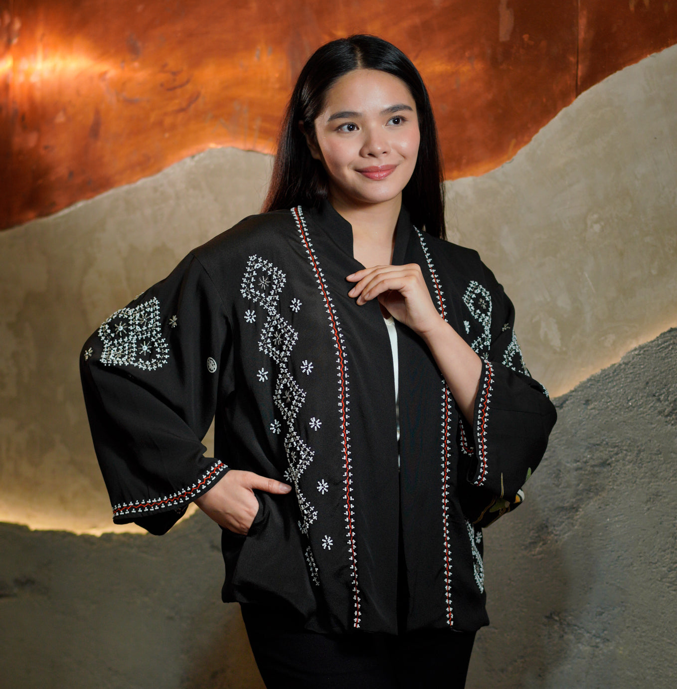 On-hand: Black Beaded Blazer | BB8346 | 2P (SO M)