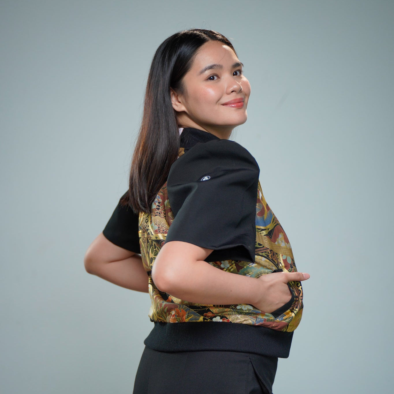 On-hand item: Filipiniana Bomber Jacket | Black | FBJ8359M | Large (SO M)