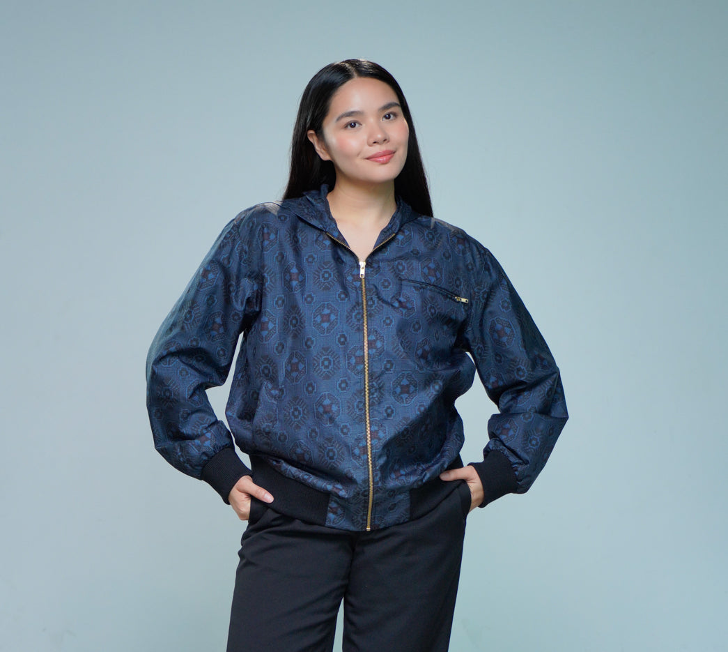 Premium On-hand: Blue Loose Fit Oshima Men's Bomber Jacket | LBJ8341M | Large