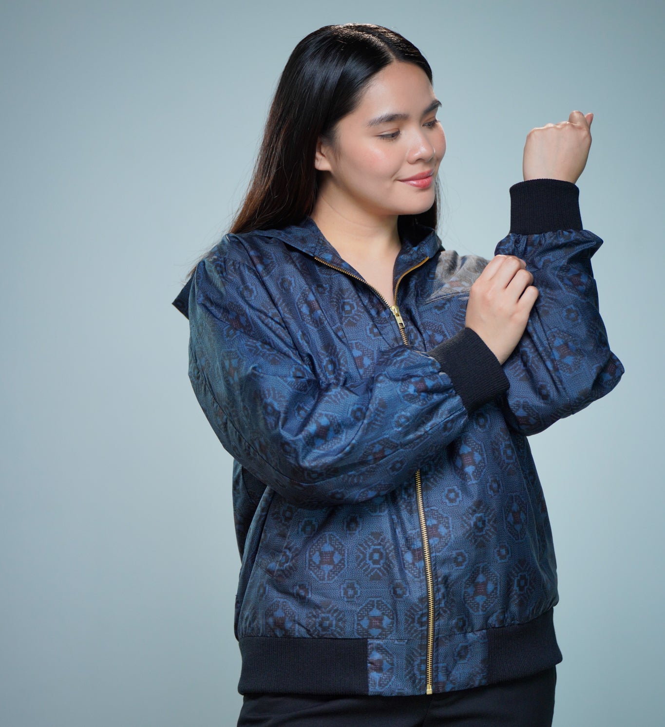 Premium On-hand: Blue Loose Fit Oshima Men's Bomber Jacket | LBJ8341M | Large