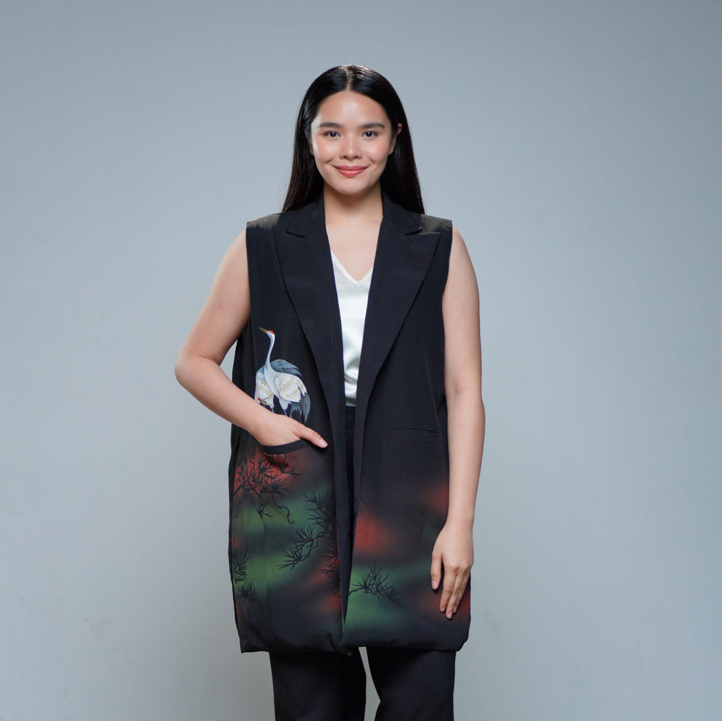 Premium On-hand: Black No sleeves suit jacket | XL | NSSJ7058M