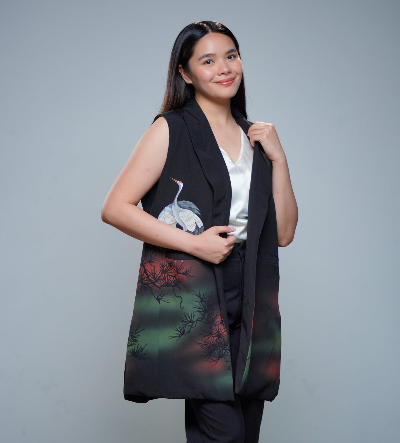 Premium On-hand: Black No sleeves suit jacket | XL | NSSJ7058M