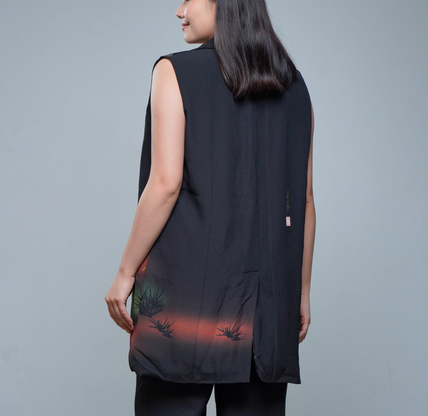 Premium On-hand: Black No sleeves suit jacket | XL | NSSJ7058M