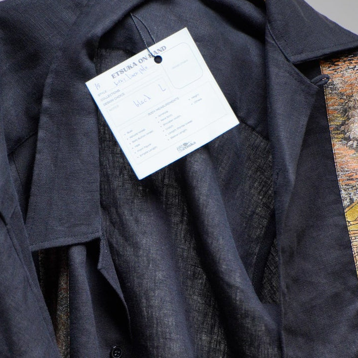 Premium On-hand: Black Men's Linen Polo | Large | LP8443H