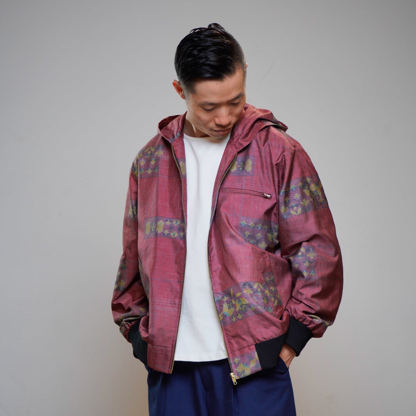 Premium On-hand: Red Loose Fit Oshima Men's Bomber Jacket | LBJ8358M | Large