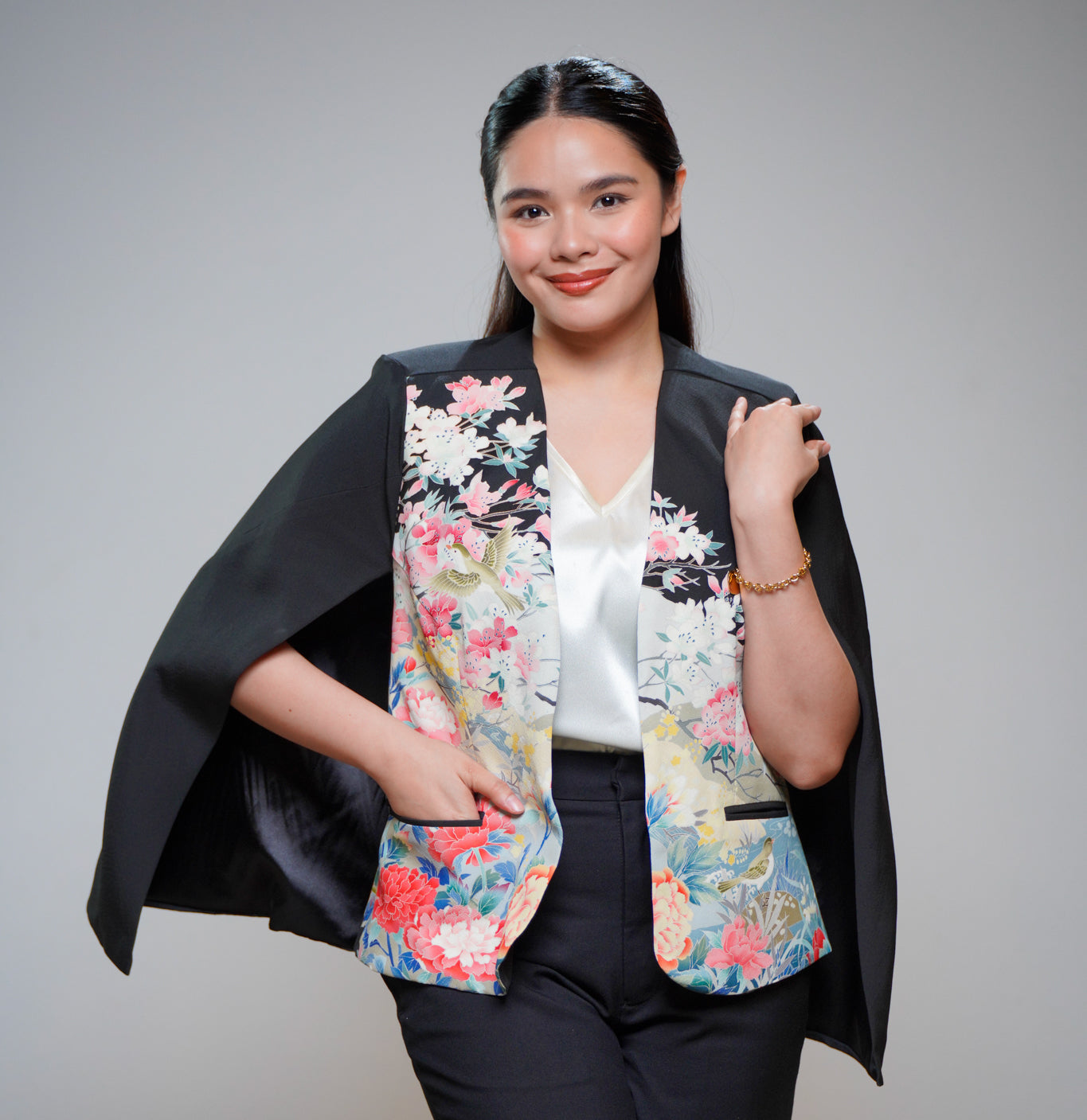 Premium On-hand: Cape Blazer | CB5447 | Black | Large