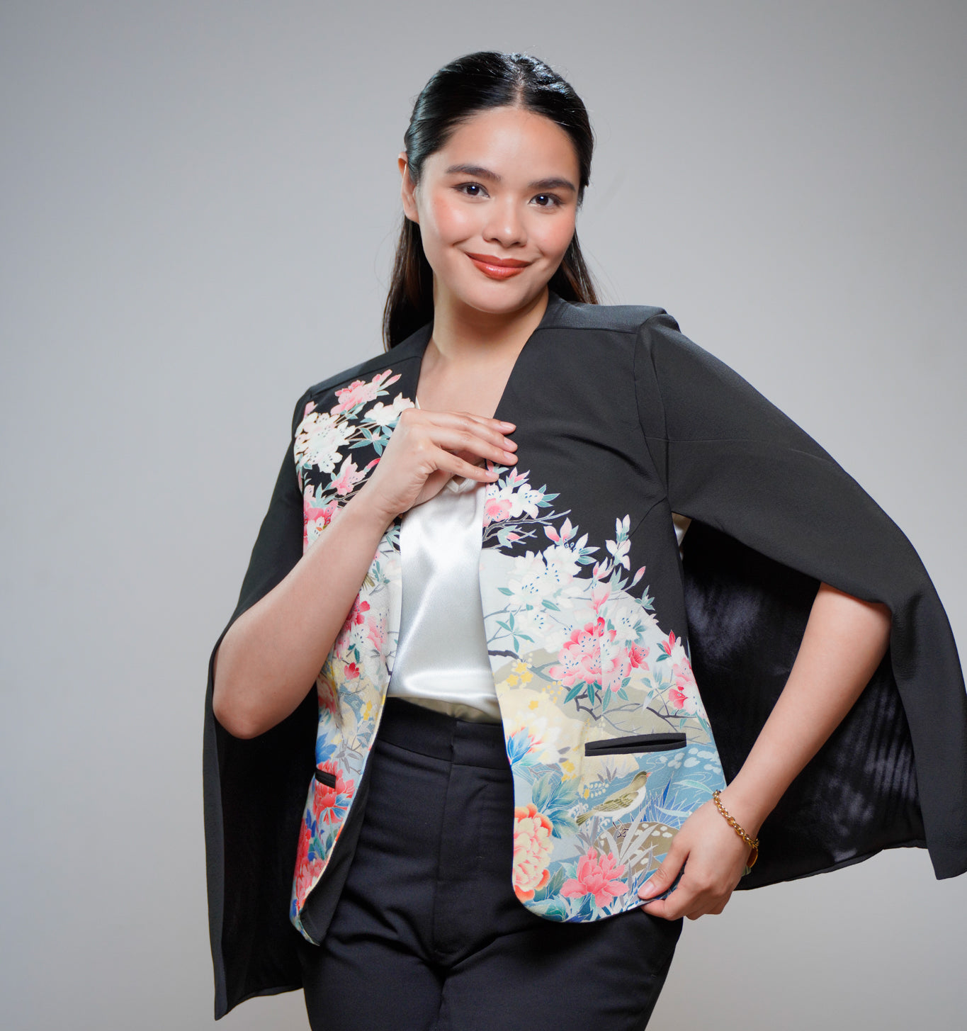 Premium On-hand: Cape Blazer | CB5447 | Black | Large