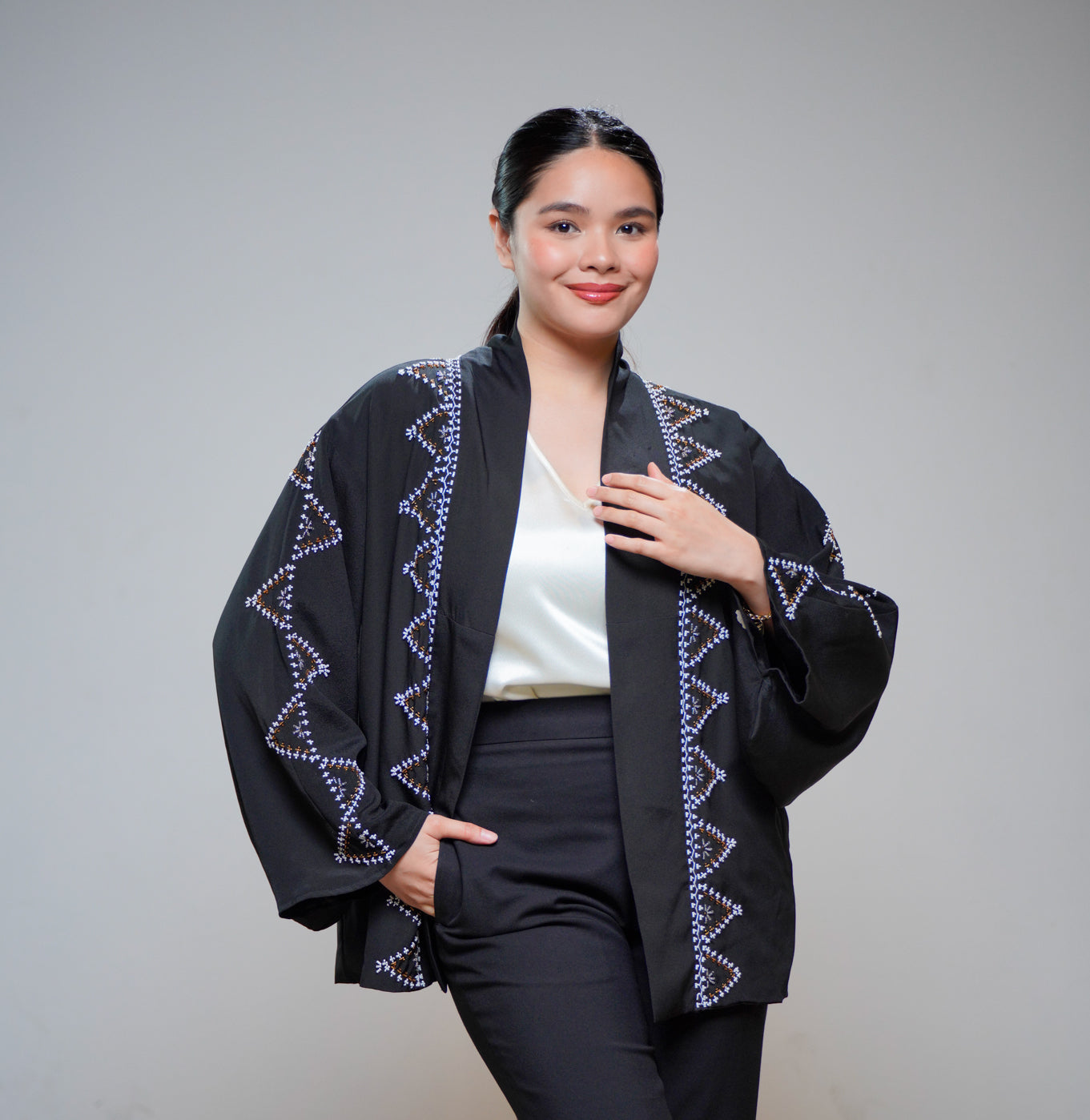 On-hand: Black Beaded Blazer | BB8347 | 1T (SO M)
