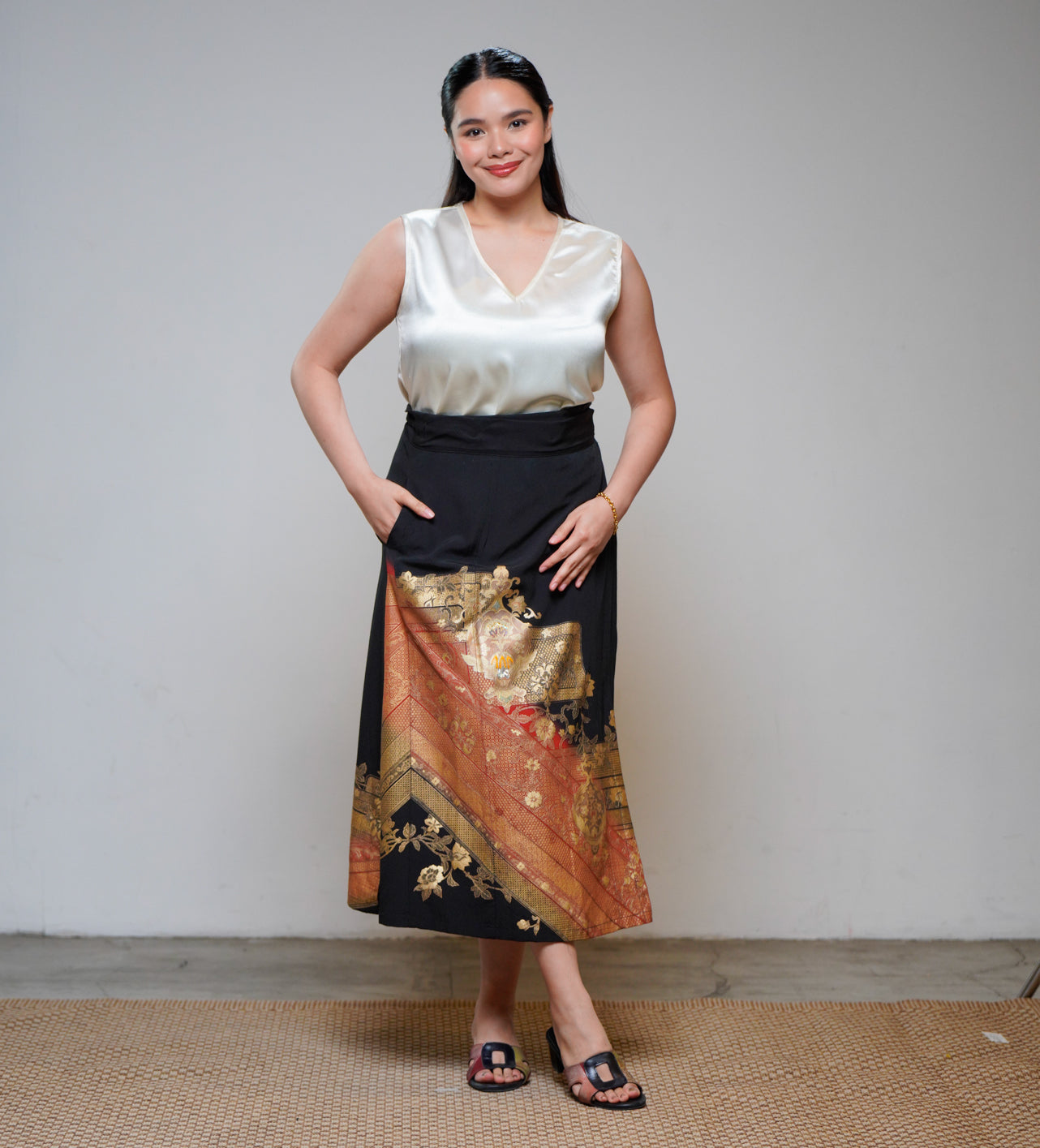 Premium On-hand: Black Wrap Skirt | 2P | WS4128 (SO M)