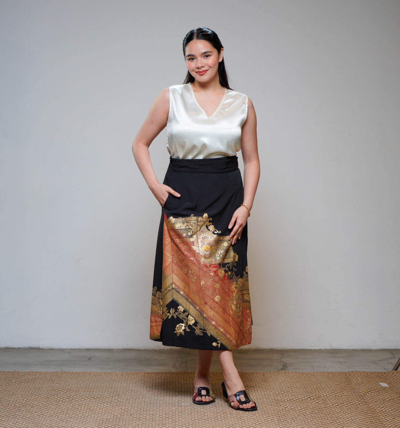 Premium On-hand: Black Wrap Skirt | 2P | WS4128 (SO M)