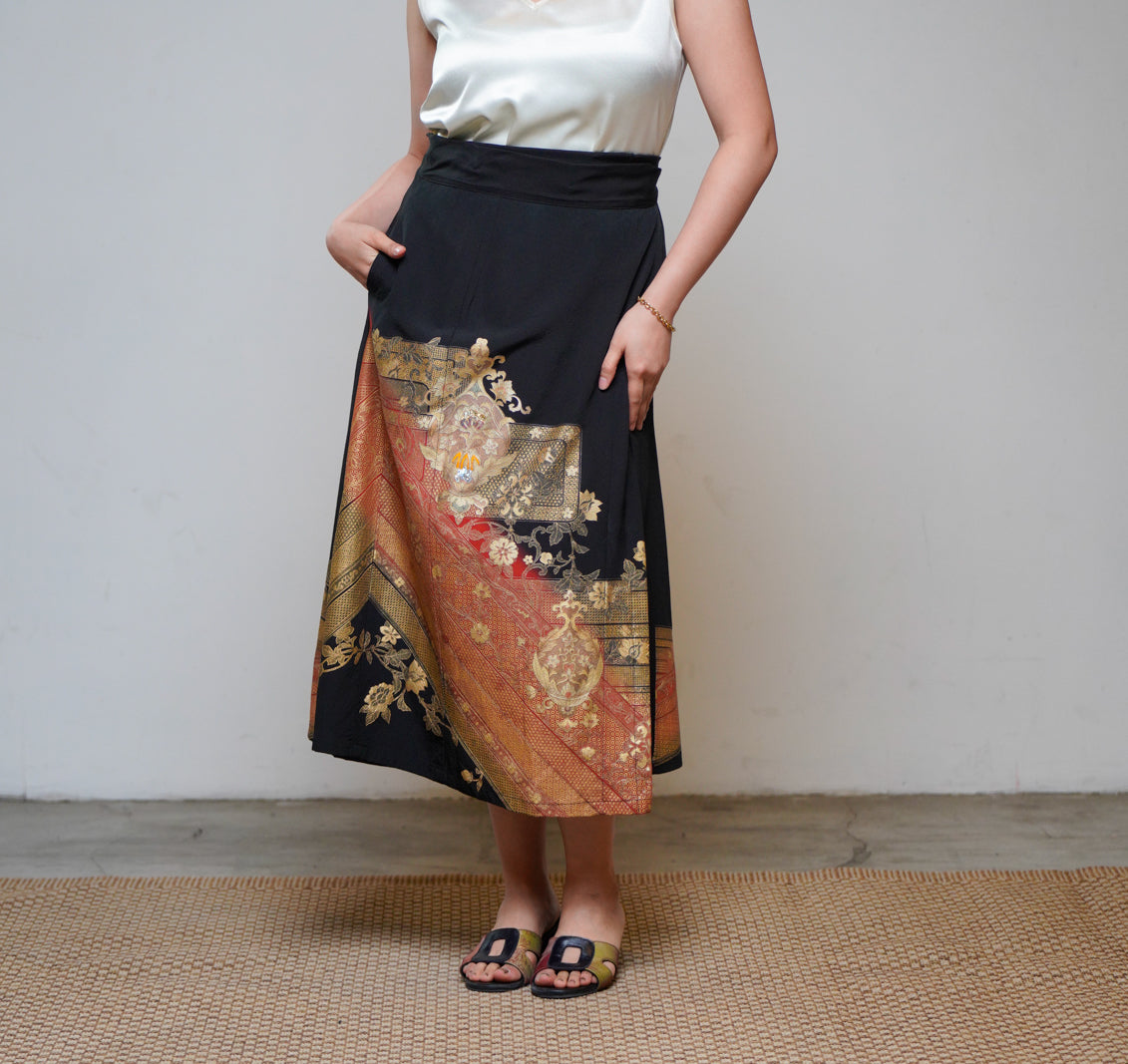 Premium On-hand: Black Wrap Skirt | 2P | WS4128 (SO M)