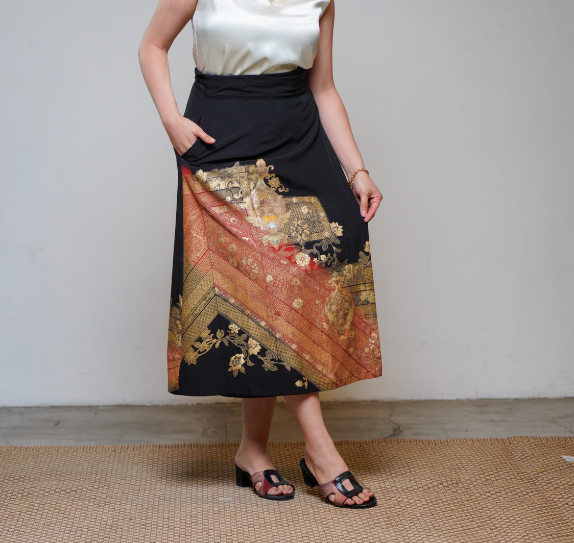 Premium On-hand: Black Wrap Skirt | 2P | WS4128 (SO M)