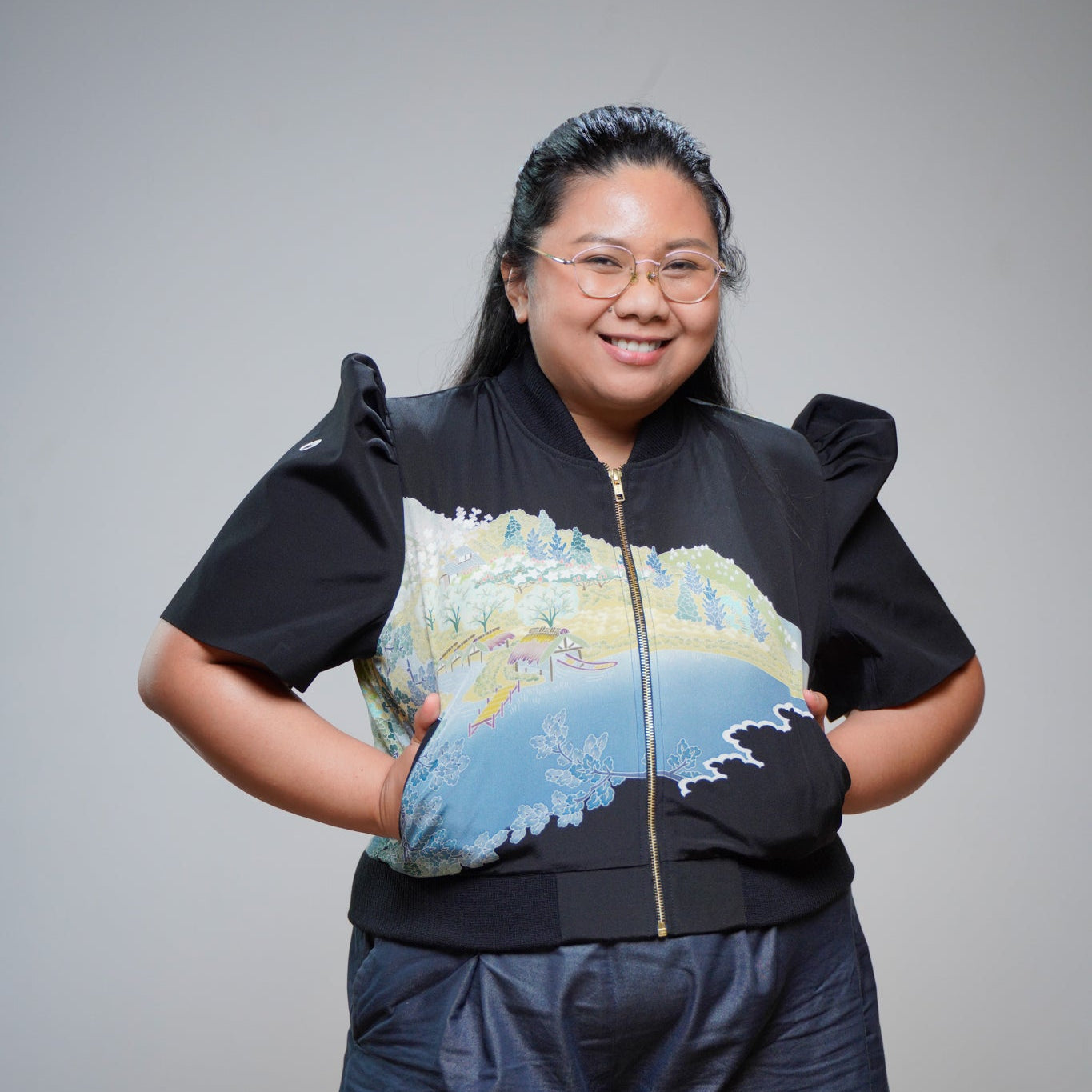 On-hand item: Filipiniana Bomber Jacket | Black | FBJ8361M | XL (SO M)