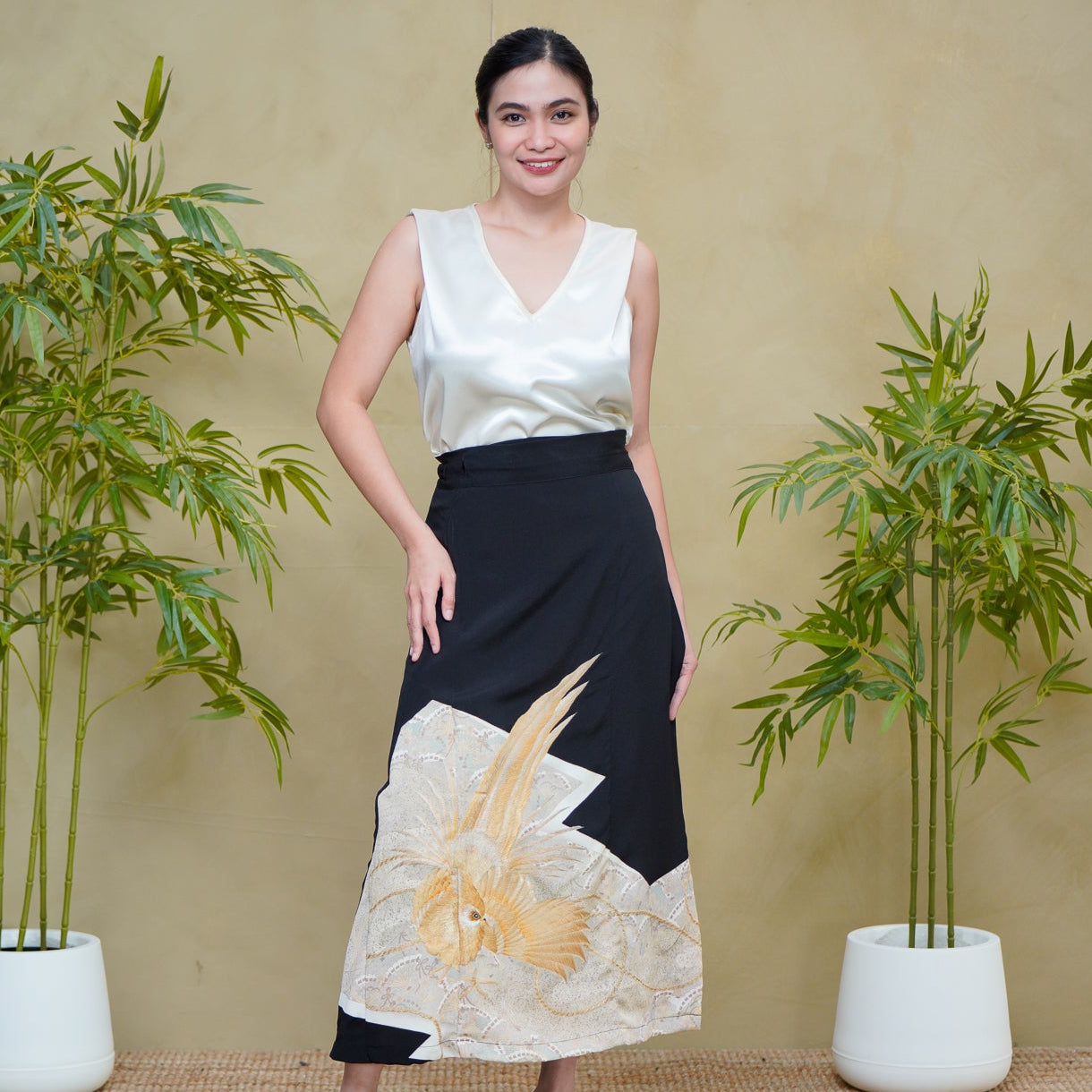 Premium On-hand: Black Wrap Skirt | 2P | WS8142Y