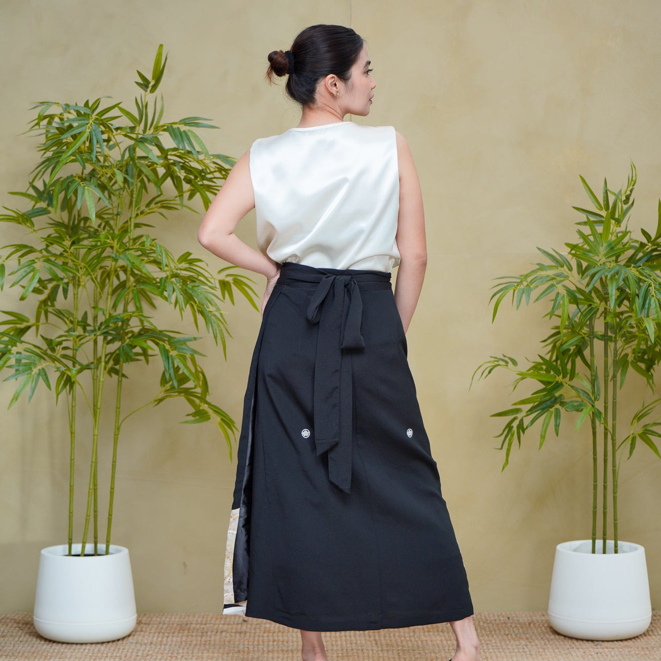 Premium On-hand: Black Wrap Skirt | 2P | WS8142Y