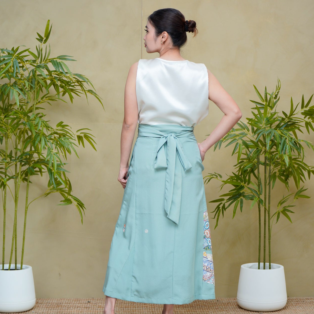 Premium On-hand: Green Wrap Skirt | 1P | WS8390Y