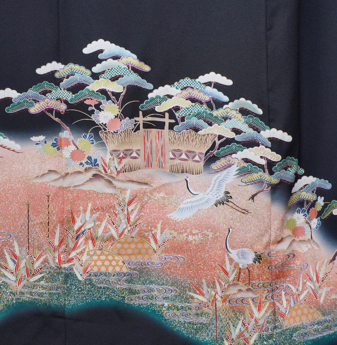 Premium Bai Fabric: 0801-49 | Black Eclipse Garden