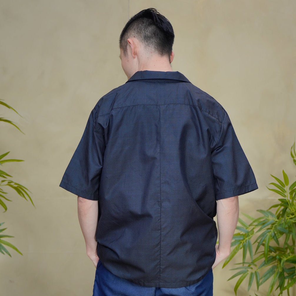 On-hand Navy Oshima Tsumugi Aloha Shirt | AS7698 | XL (J)