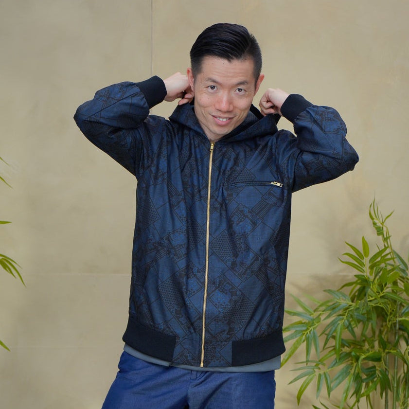 Premium On-hand: Blue Loose Fit Oshima Men's Bomber Jacket | LBJ8432M | Large