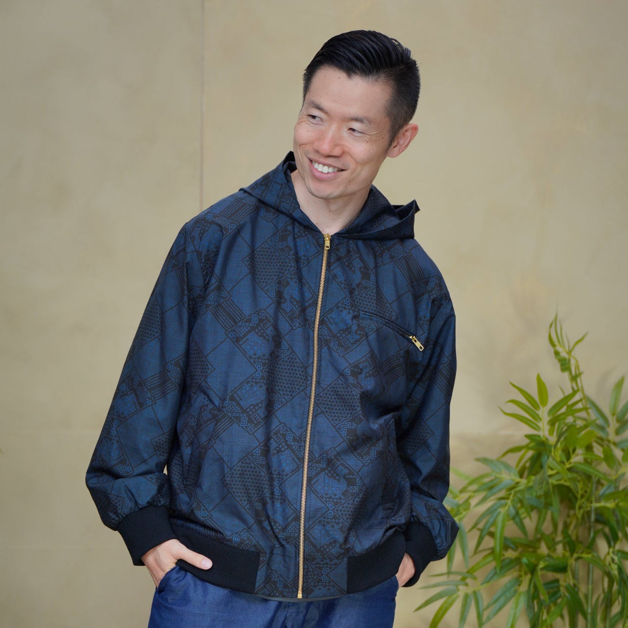 Premium On-hand: Blue Loose Fit Oshima Men's Bomber Jacket | LBJ8432M | Large
