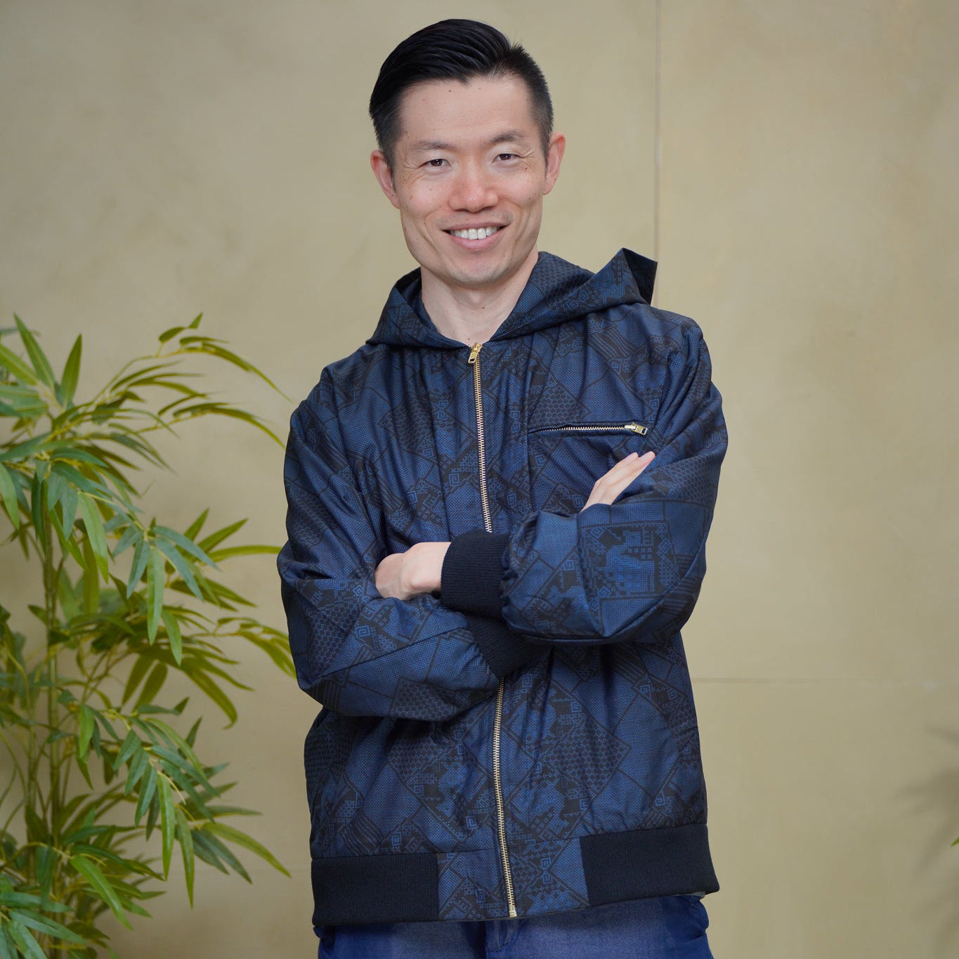 Premium On-hand: Blue Loose Fit Oshima Men's Bomber Jacket | LBJ8432M | Large