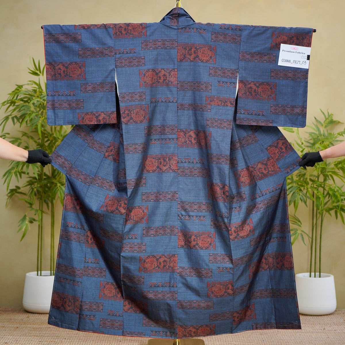 Premium Oshima Fabric: OSHIMA_0827_03 | Indigo Whispers