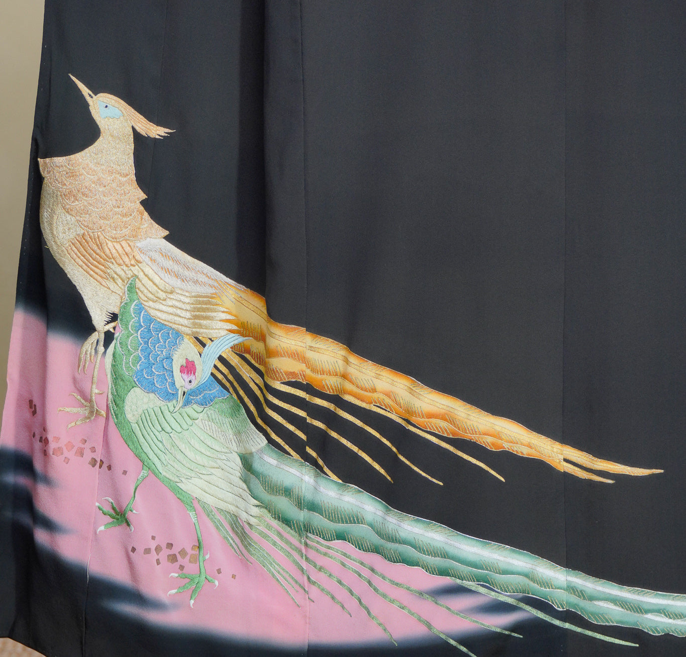 Pre-Birthday Fabric premium bonus!: REG0827-35 | Pastel Peacocks (embroidered!)