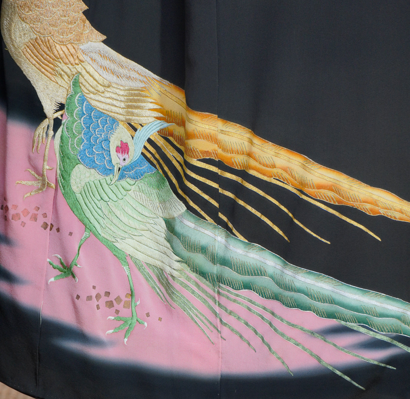 Pre-Birthday Fabric premium bonus!: REG0827-35 | Pastel Peacocks (embroidered!)