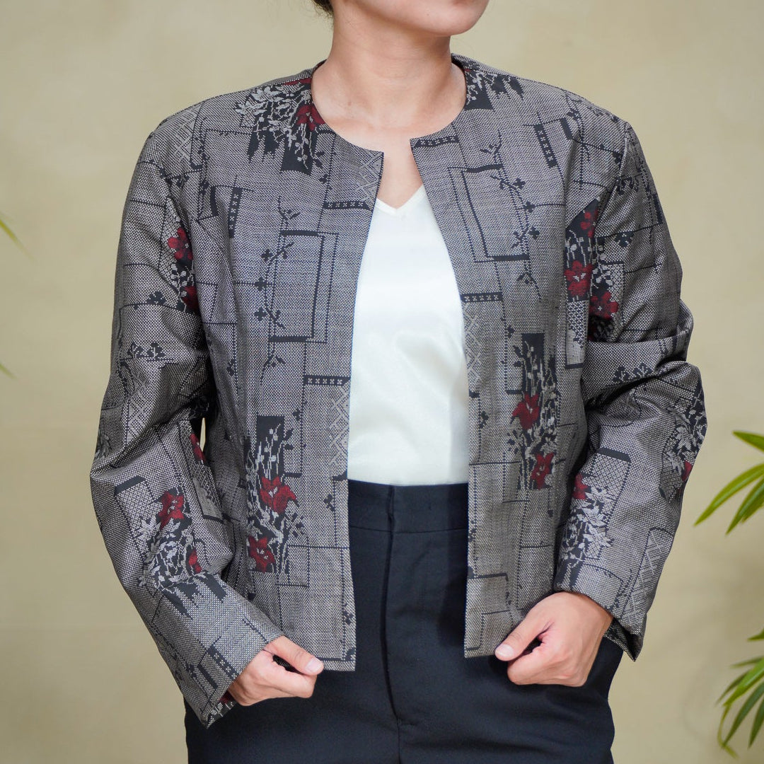 Premium On-hand item: Gray Oshima Office Blazer | OFB5362 | Large