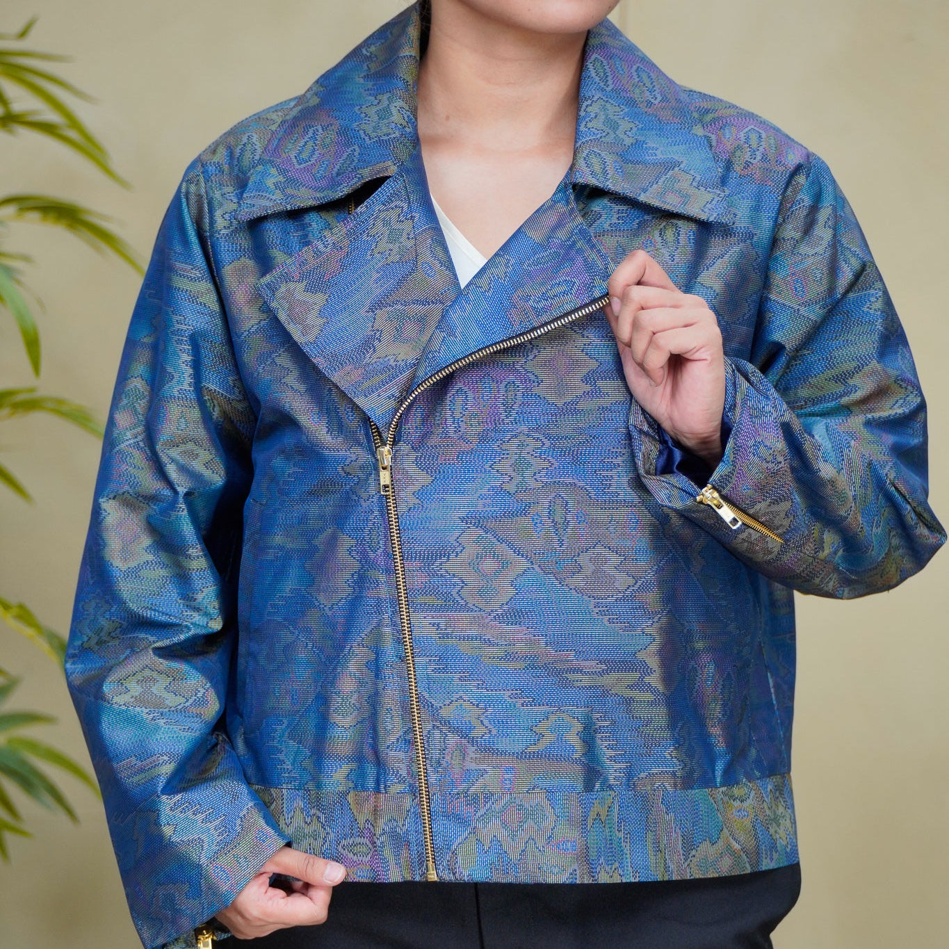 On-hand: Blue Oshima Biker Jacket | OBKJ8484 | XL