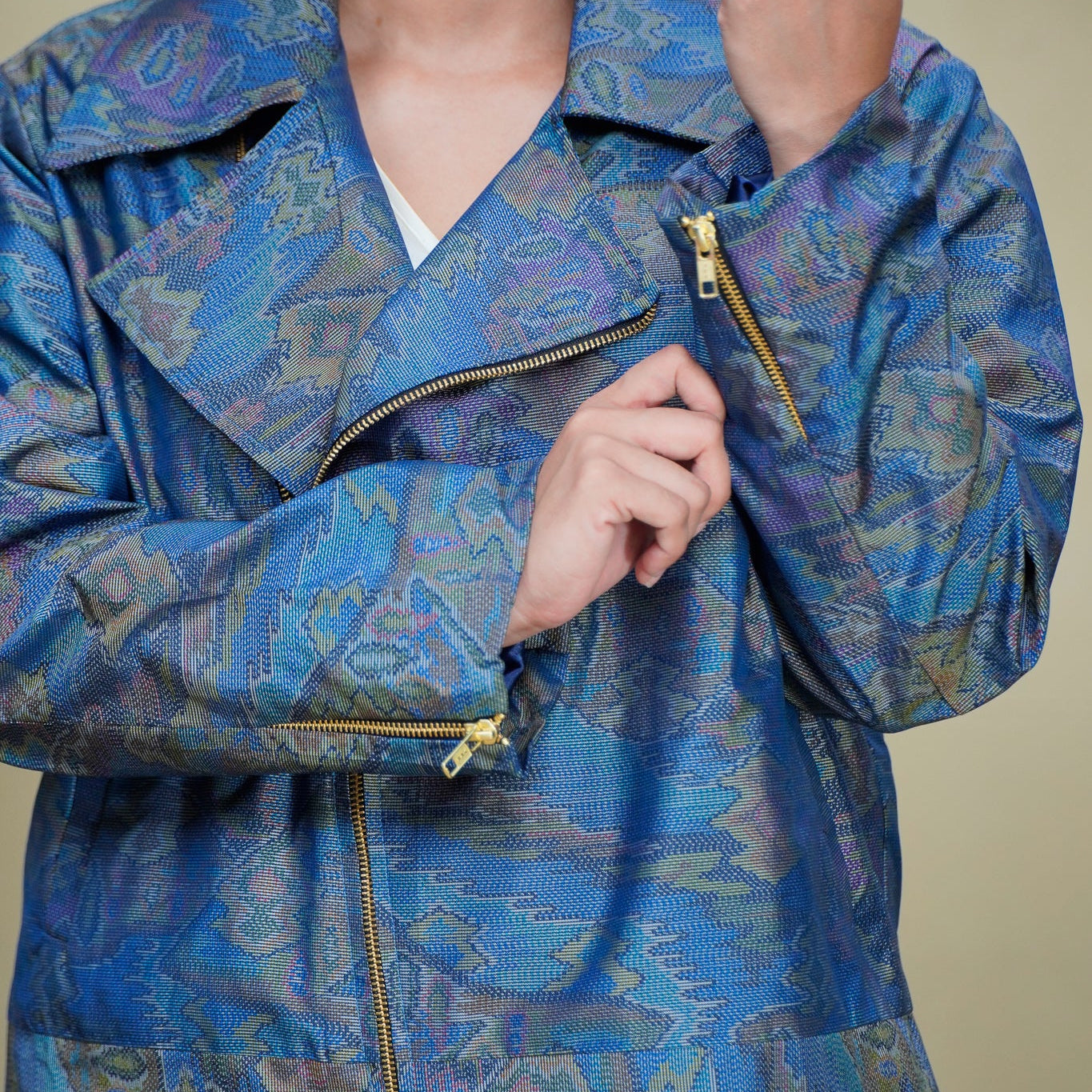On-hand: Blue Oshima Biker Jacket | OBKJ8484 | XL