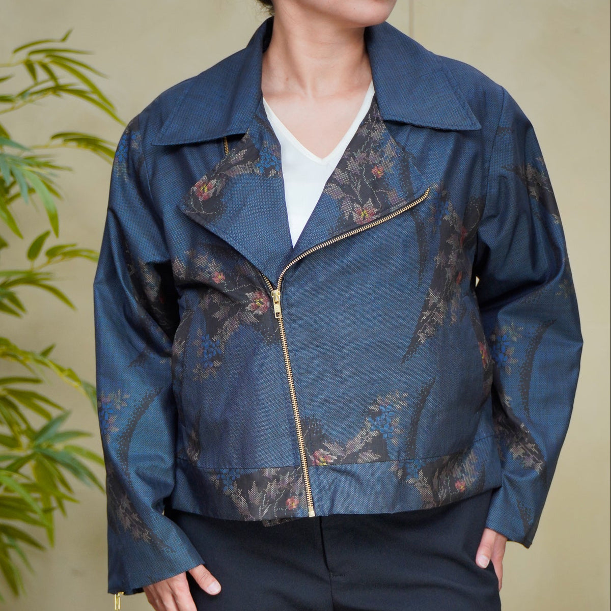 On-hand: Blue Oshima Biker Jacket | OBKJ8483 | XL (J)