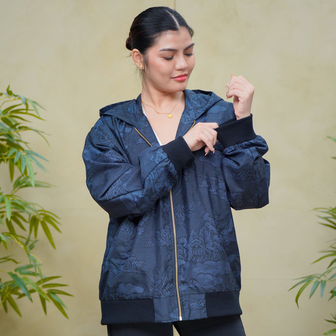 Premium On-hand: Blue Loose Fit Oshima Men's Bomber Jacket | LBJ8269Y | Large