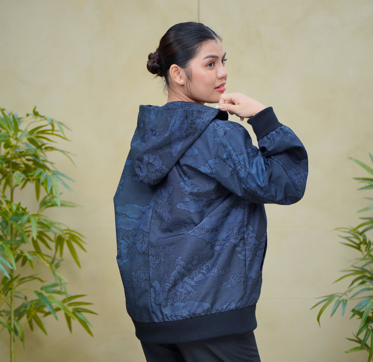 Premium On-hand: Blue Loose Fit Oshima Men's Bomber Jacket | LBJ8269Y | Large