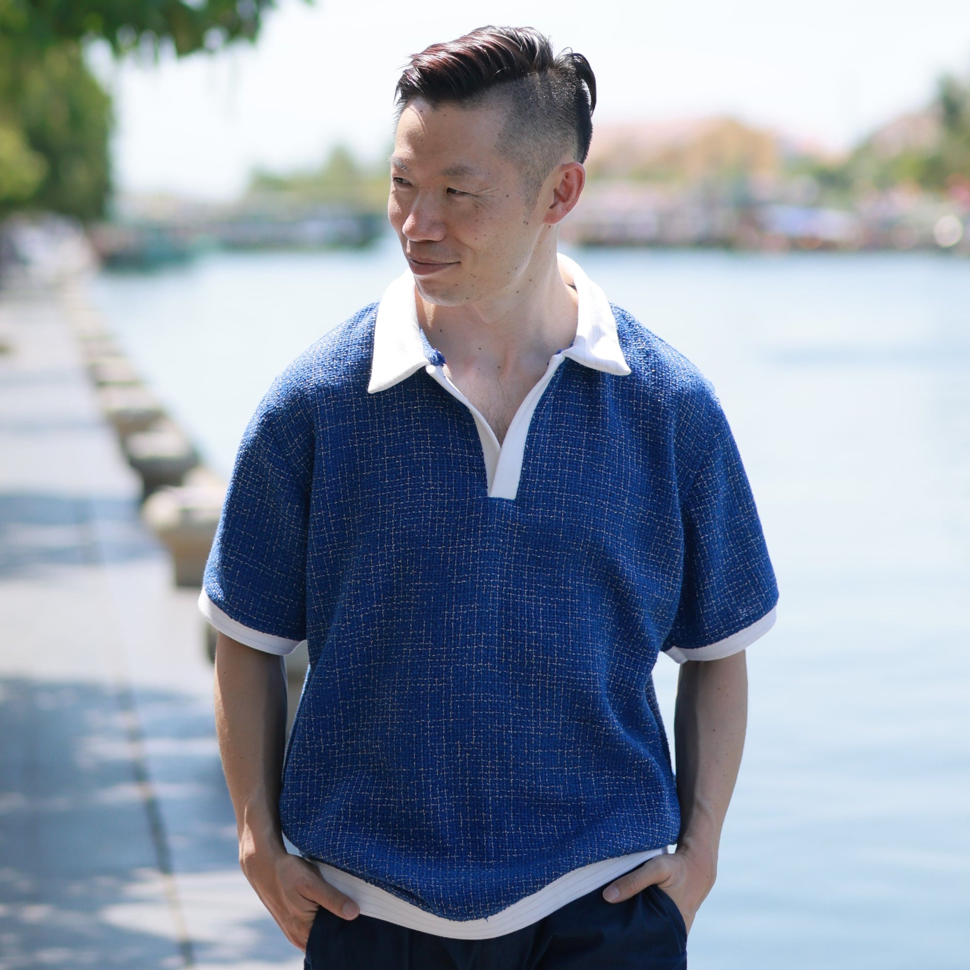 On-hand item: Tweed Relaxed Polo | Samurai Blue | L