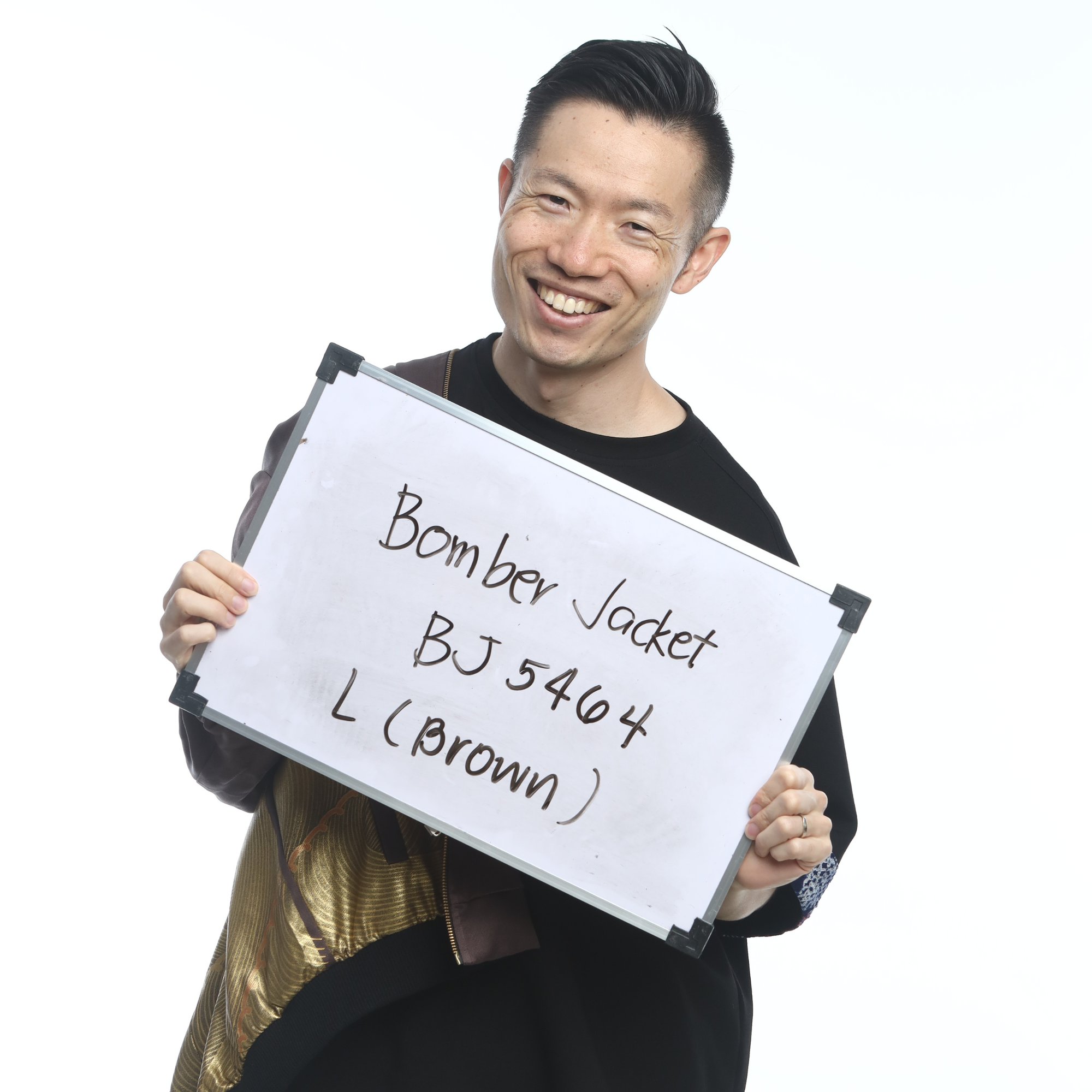 On-hand: Bomber Jacket | BJ5464 L (Brown with gold) | Ship in 1-3 weeks