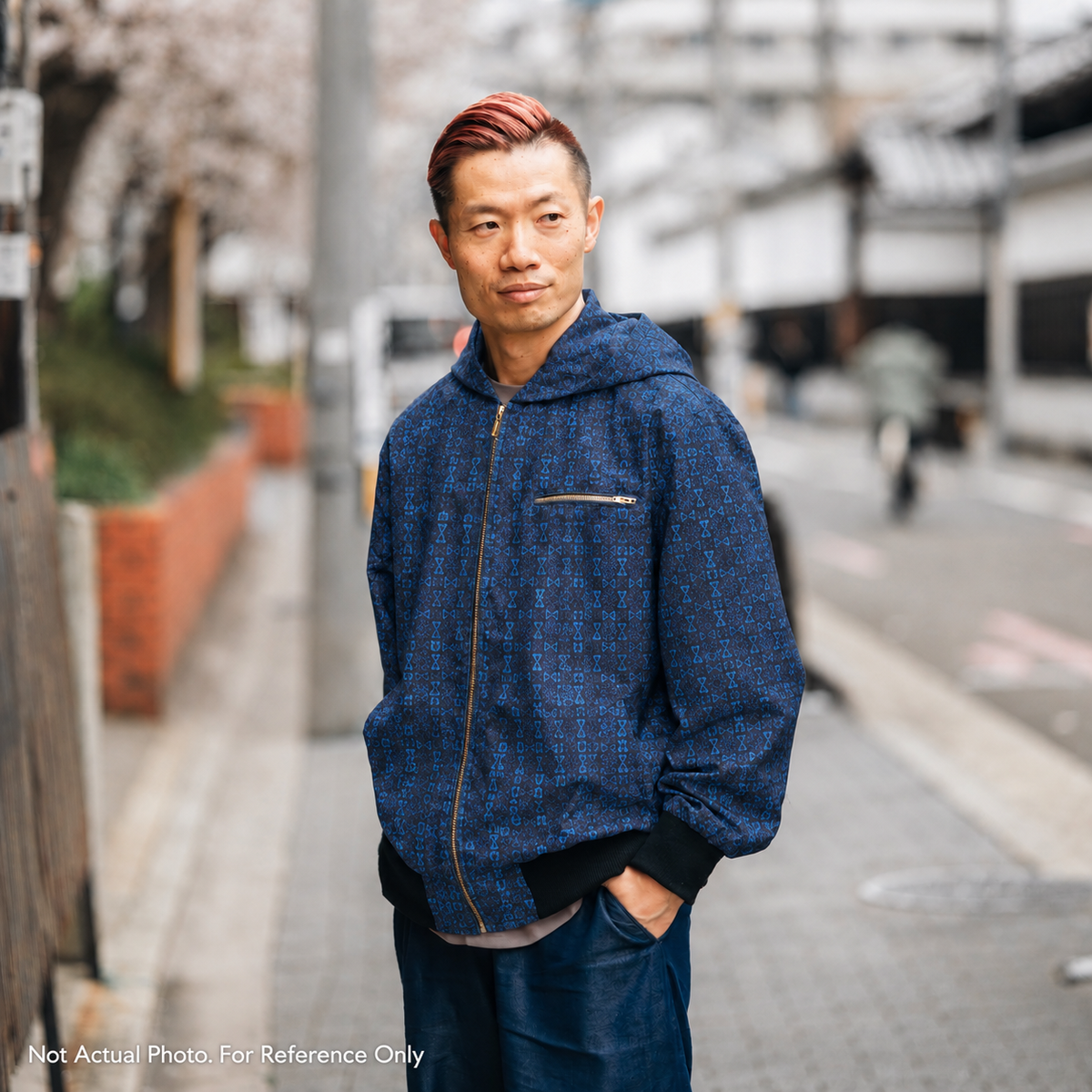 Premium Oshima Fabric: 0818_04 | Nightfall Brocade - Indigo