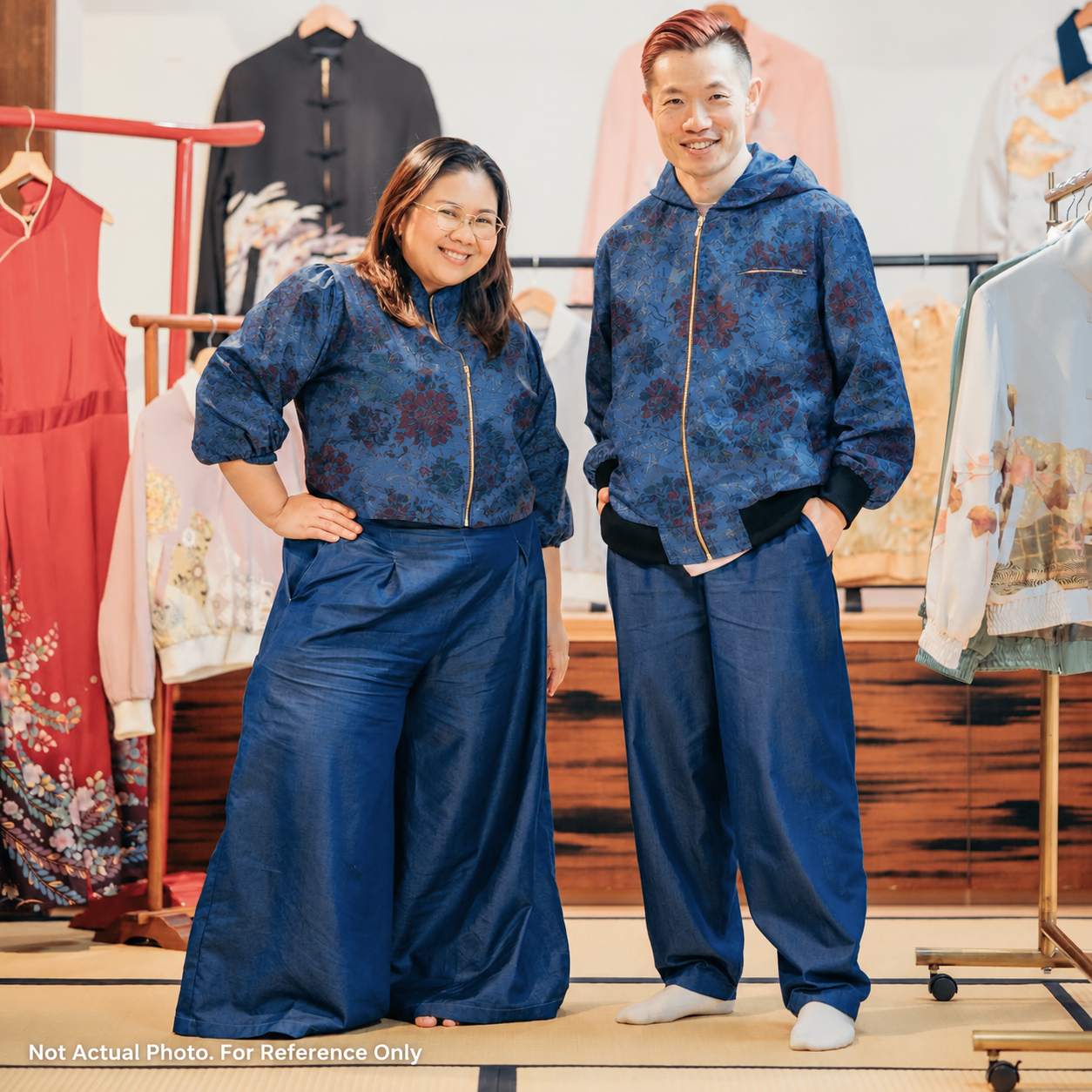 Premium Oshima Fabric: OSHIMA_0827_04 | Leaf &amp; Thread - Indigo