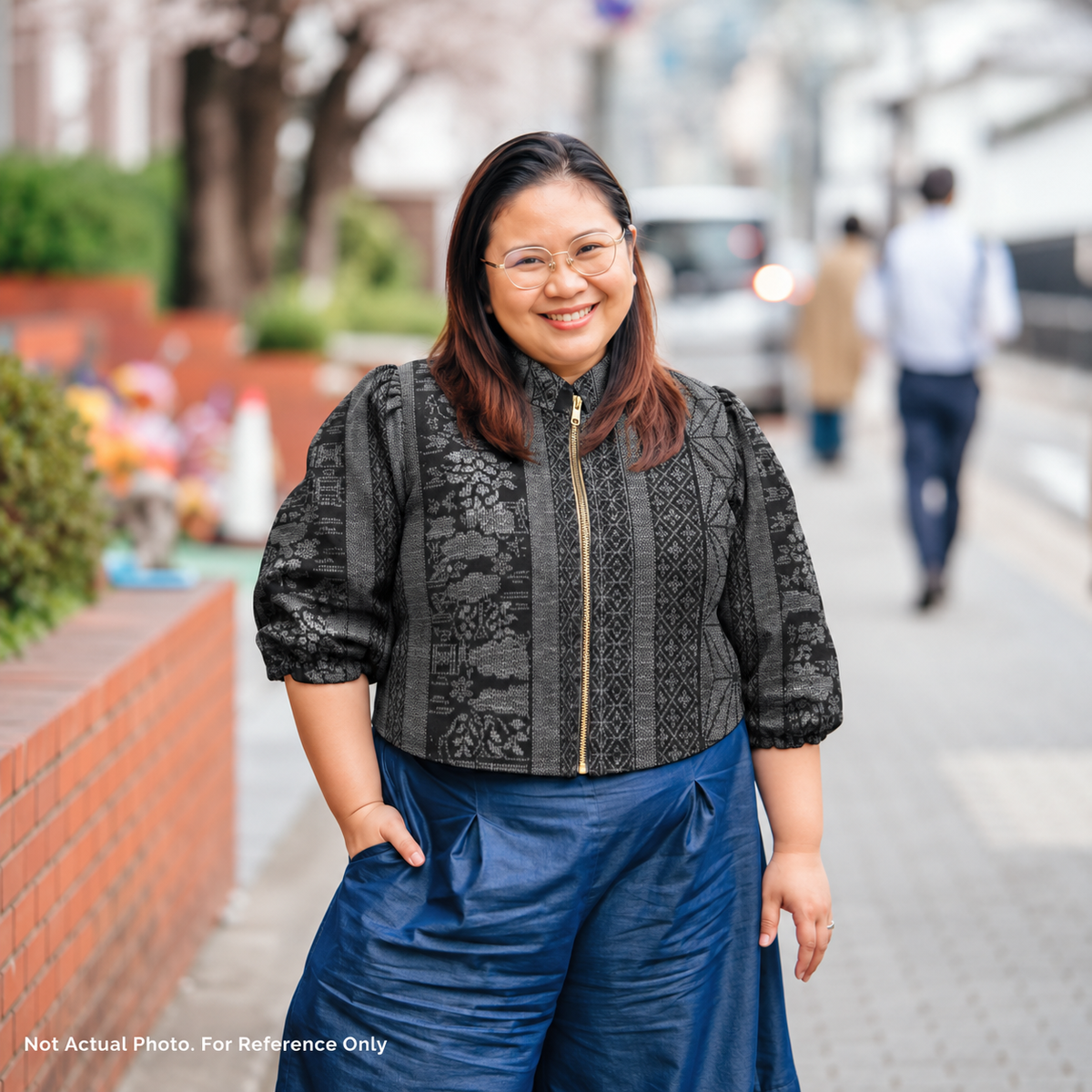 Premium Oshima Fabric: OSHIMA 0610_31 | Gray Pattern - Dorozome!