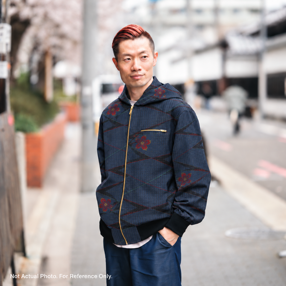 Premium Oshima Fabric: OSHIMA 0610_35 | Navy Flora - Indigo!