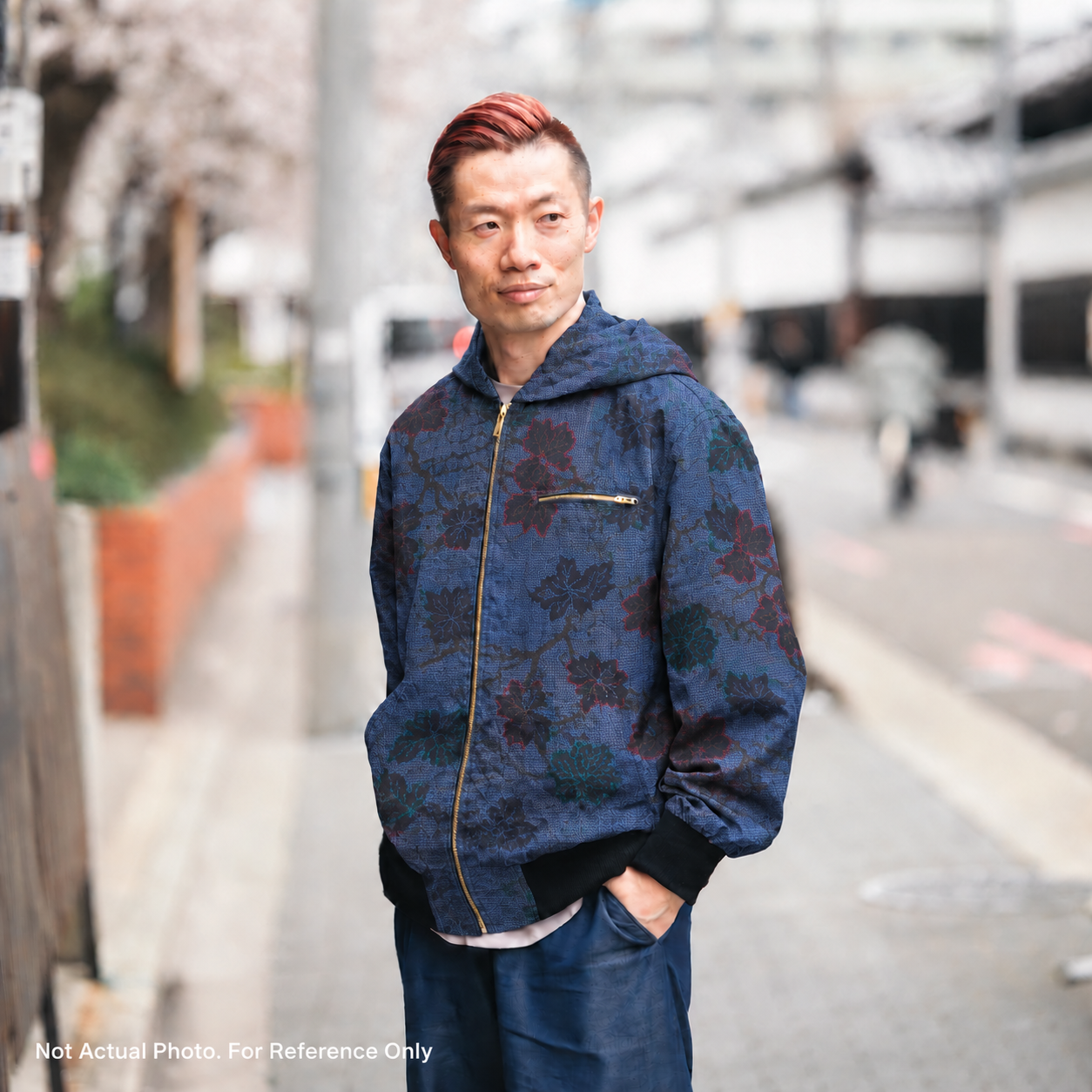 Premium Oshima Fabric: OSHIMA_0827_04 | Leaf &amp; Thread - Indigo