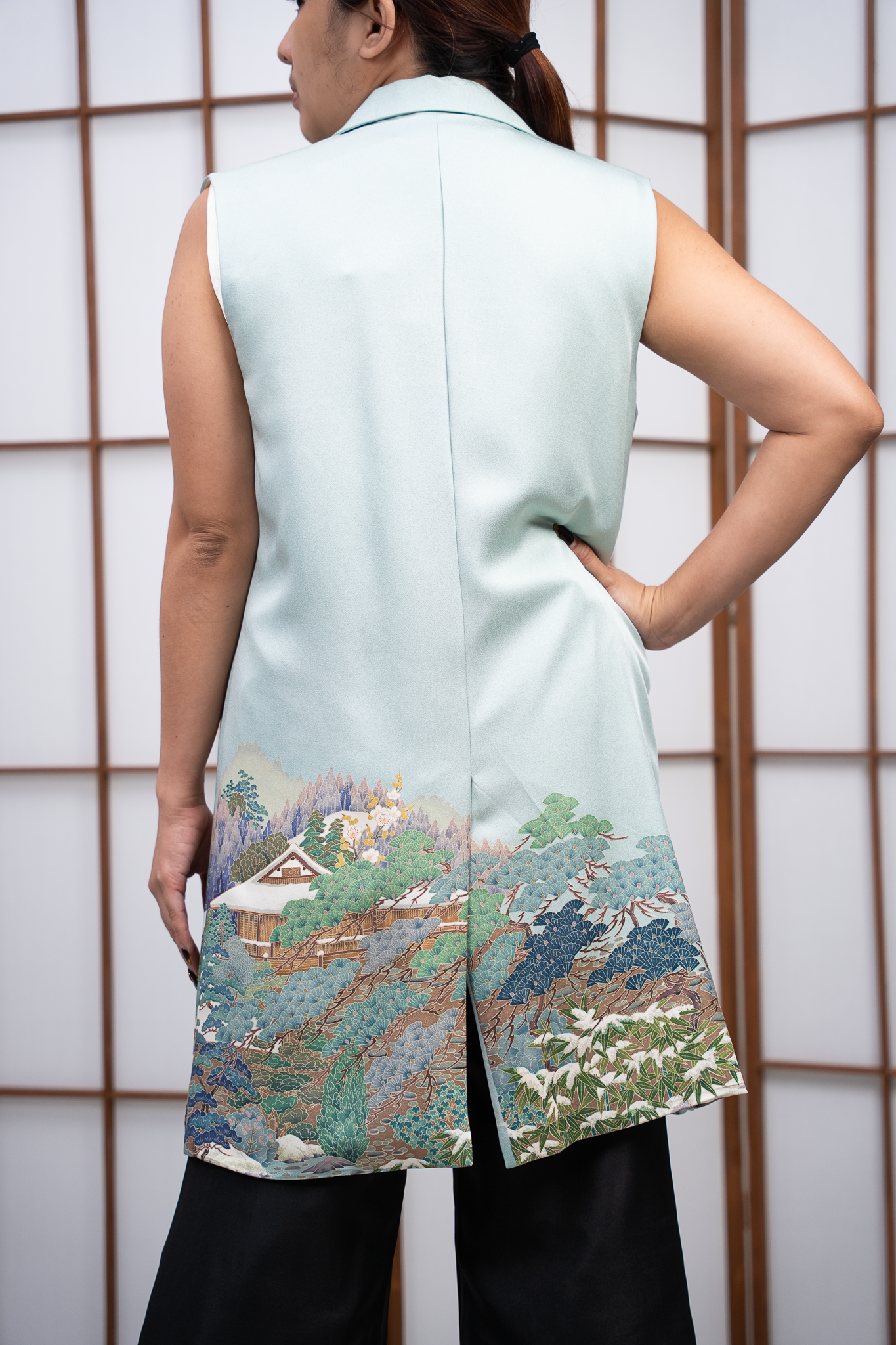 On-hand:No sleeves suit jacket as seen on the runway! | L GREEN NSSJ6922M